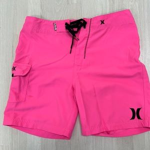 Hot pink Hurley mens bathing suit